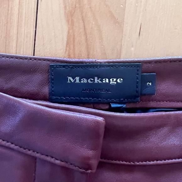 Mackage leather shorts burgundy brown size 2 - Picture 4 of 4